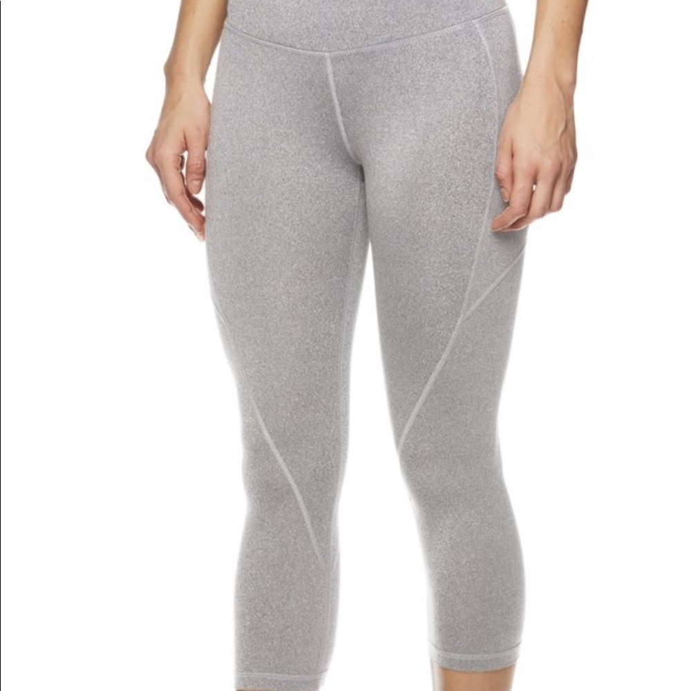 REEBOK Grey/Silver Skinny Capri Legging